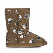 EMU Merino vilnos batukai Shaun the Sheep print Chestnut
